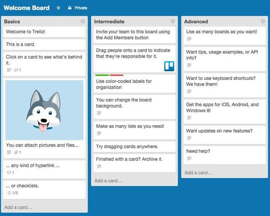 favorite to-do list manager: a screenshot of a Trello list