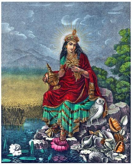 Lakshmi, Hindu Goddess of Wealth, Fortune & Prosperity, Golden Wheat Fields