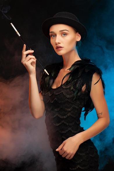 modelphoto kathi federboa nebel colors