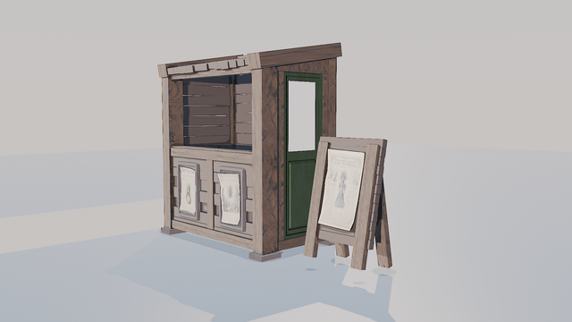 blender render paper stand model 