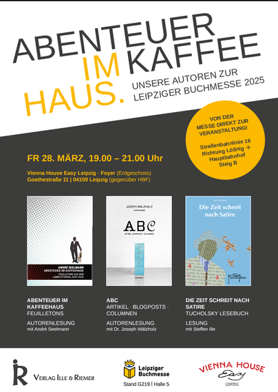 Veranstaltungsplakat für die verlinkte Veranstaltung von Leipzig liest am 28.03.2025 im Vienna House Easy Leipzig 