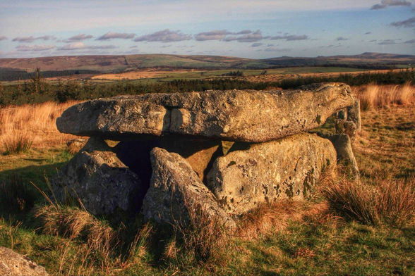 A Bronze Age cairn burial chamber remains 