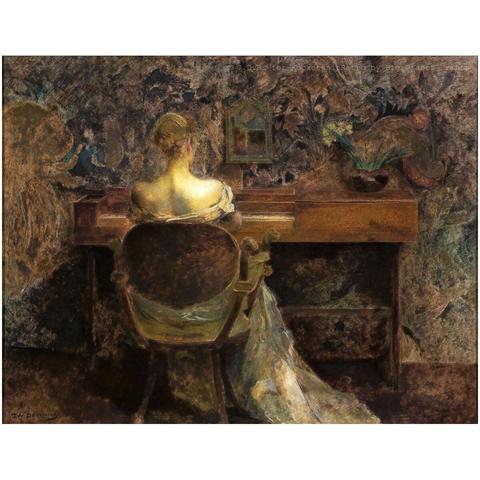 Woman Playing Music on a Spinet 1902 Thomas Wilmer Dewing