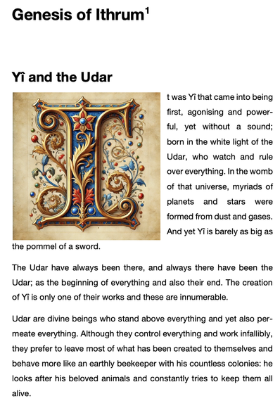 richly decorated letter "I"