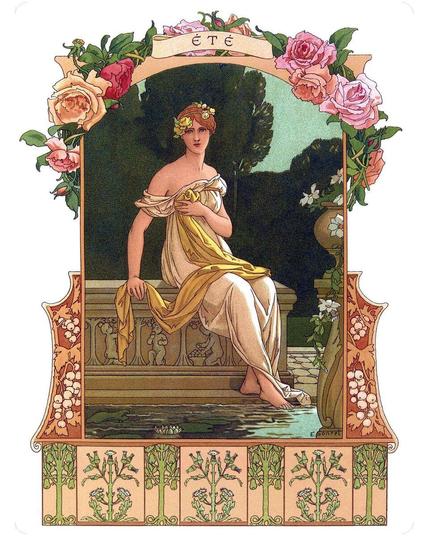 The Seasons Summer Ornamental Portrait 1901 Elisabeth Sonrel
