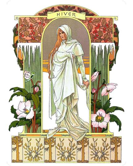The Seasons Winter Ornamental Portrait 1901 Elisabeth Sonrel