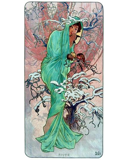 Winter Woman Personified 1896 Alphonse Mucha