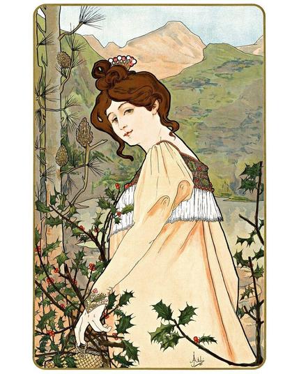 Woman and Holly 1899 Jane Atché