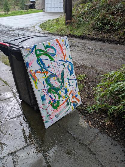 A "Jackson Pollock" style painting.