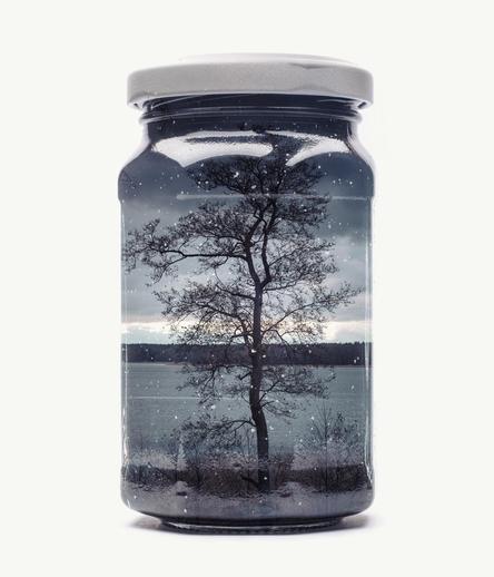 PAysage de Finlande sur un bocal
