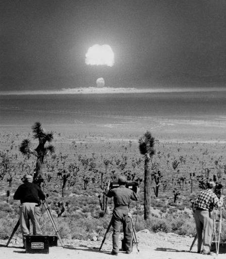 Test in Nevada of nuclear bomb, 70 years ago today. 