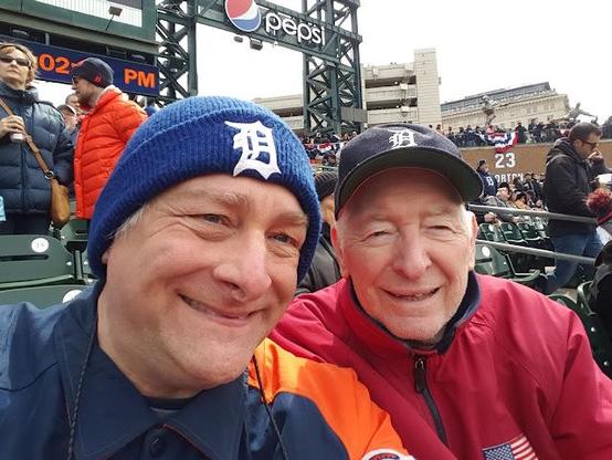 Me and my Dad at opening Day for the Detroit Tigers in April of 2016