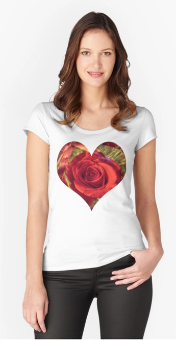 Rose and Ribbons in a heart - Tshirt