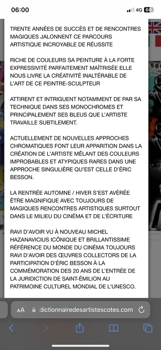 ÉRIC BESSON ARTISTE LEADER 
#art #artist #collectors #passion #artleadership #topworldart #artmaster #famousartist #master #grandesignature #France #Bordeaux #celebrities #international #leadership #Leader #famous #painter #artisteconnu #masterpiece #masterpieces #artcontemporain #artistebordelais #artistebordeaux 