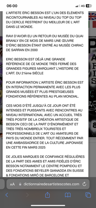 ÉRIC BESSON ARTISTE LEADER 
#art #artist #collectors #passion #artleadership #topworldart #artmaster #famousartist #master #grandesignature #France #Bordeaux #celebrities #international #leadership #Leader #famous #painter #artisteconnu #masterpiece #masterpieces #artcontemporain #artistebordelais #artistebordeaux 