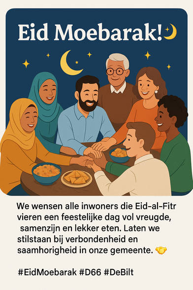 Een gezin die samen Eid-al-Fitr viert