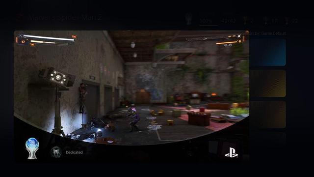 a trophy pop up showing the platinum trophy for spider-man 2 on ps5