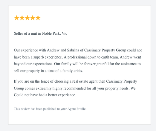 Real estate testimonial