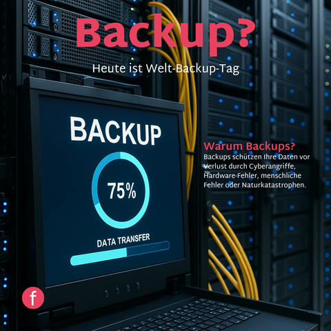 Dein Laptop geht kaputt und dein letztes Backup hast du vor einem Jahr gemacht – Horrorszenario!
Um das zu vermeiden, solltest du regelmäßig ein Backup durchführen.

Datenverluste passieren schneller, als man denkt – ob durch Cyberangriffe, technische Defekte oder menschliche Fehler. Ohne Backup riskierst du nicht nur wichtige Informationen, sondern auch Zeit, Geld und Vertrauen.