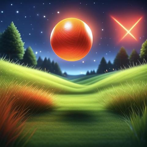 A Ball and a red X, because Apple's Image Playground won't let me use the word Cross.