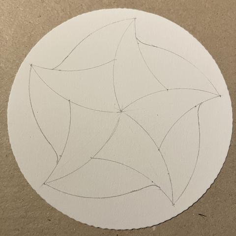I had to draw the 5-sided “starfish” string before tangling as I did not buy the official Project Pack and started with a blank tile. 