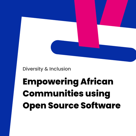 FOSS Backstage logo showing the text. Diversity and Inclusion.   Empowering African Communities using Open Source Software 