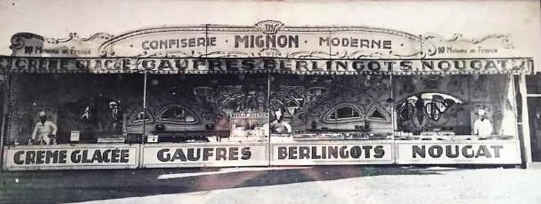 Ancienne confiserie Berlingots Mignon arborant une façade de style Art Nouveau