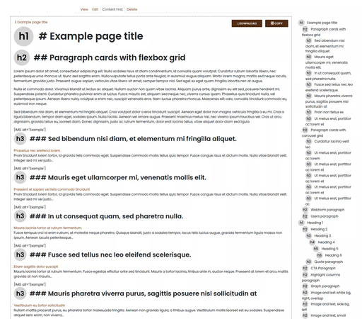 Screenshot of the Content First module in action