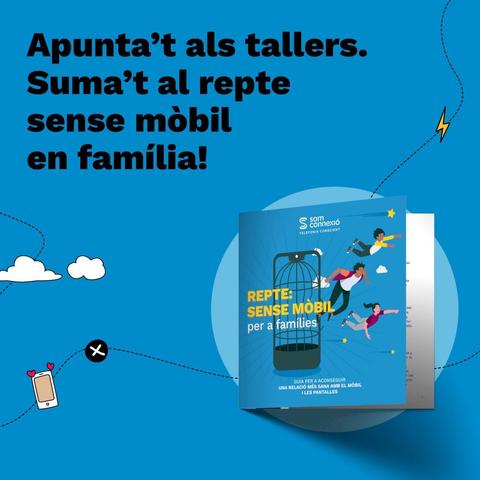 Cartell del taller, amb la portada de la guia.