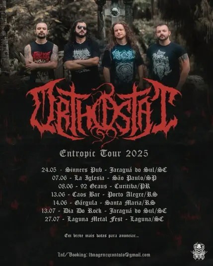 Após anunciar o lançamento de um split EP com a banda Precipício, previsto para o primeiro semestre de 2025, os catarinenses do ORTHOSTAT se preparam para mais um retorno aos palcos — desta vez, em um dos principais festivais do Sul do país.
https://radio-b-c-underground.com.br/noticia/orthostat-banda-e-confirmada-no-laguna-metal-fest-10a-edicao/

 #Orthostat #deathmetal #deathmetalband #precípicio #rebælliun #rebaelliunband #ereboros #ereborosband #darktower #brunosutter #vulture #lagunametalfest