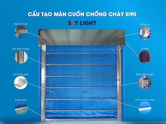 Cấu tạo màn cuốn chống cháy EI90 Sky Light