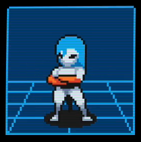 A screenshot from character select screen of Star Spark showing the character Coda with her arm's crossed.
