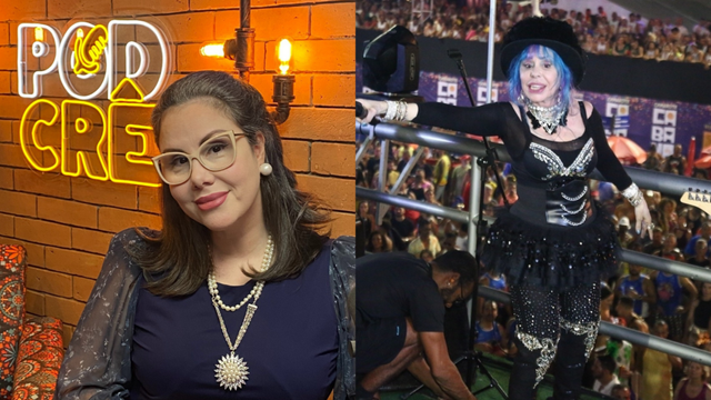 Filha de Baby do Brasil, fala sobre sua relação com a mãe, que gerou polêmica ao liderar um trio elétrico no carnaval, no PodCrê. Foto: PodCrê.