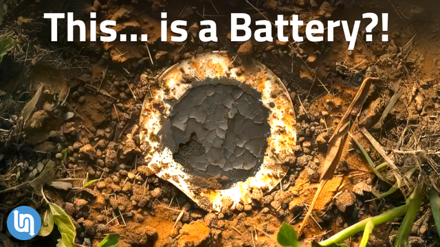 A Flint Battery composting in the dirt