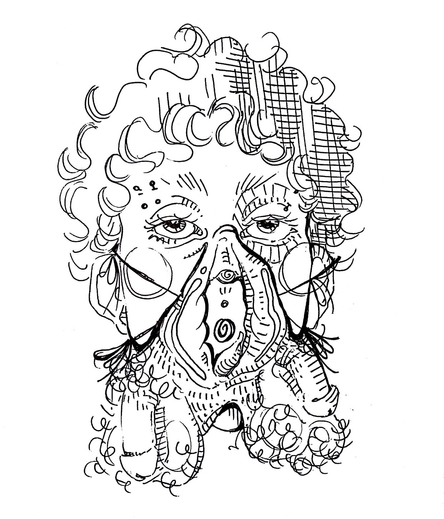 Vulgar gas mask wearing person 