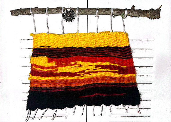 A weaving of a sunset