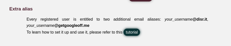 email alias from disroot