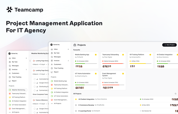 this image is showcase Teamcamp  All in One project management software for IT Agency 