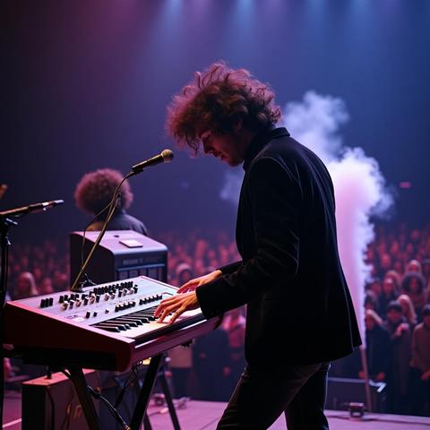 Patrick Moraz of the Moody blues on Keys in Dallas, Texas 1987