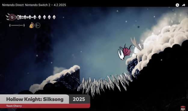 Hollow Knight Silksong by Team Cherry with a set release year of 2025