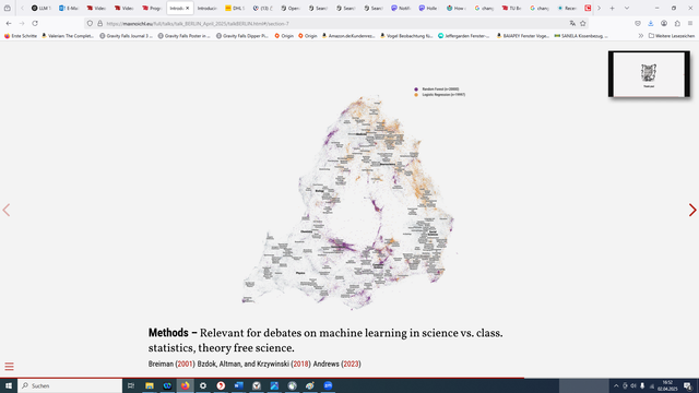 Visualization with OpenAlexMapper
Breiman (2001) Bzdok, Altman, and Krzywinski (2018) Andrews (2023), https://maxnoichl.eu/full/talks/talk_BERLIN_April_2025/talkBERLIN.html#/title-slide