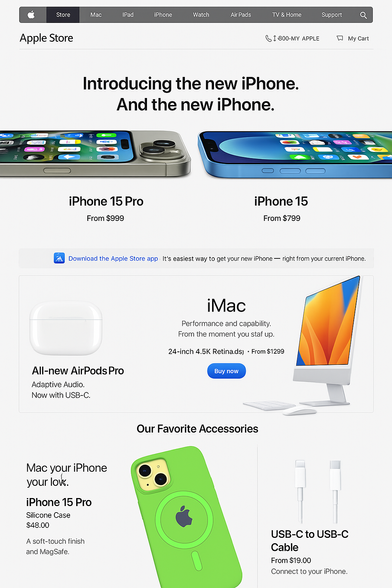 Updated Apple website
