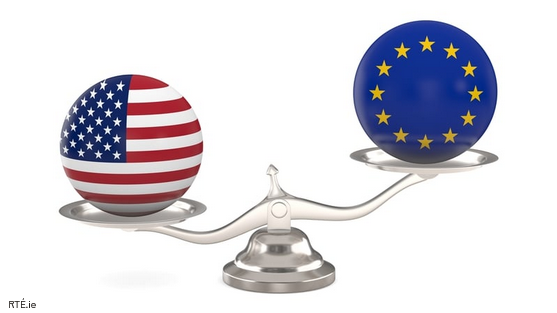 The EU and US flags 