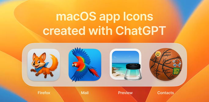 macOS app icons made by ChatGPT