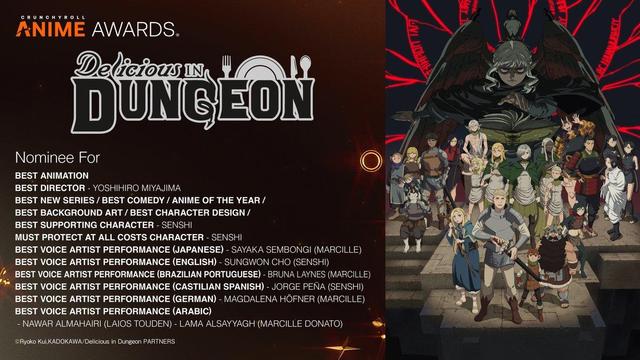 Delicious in Dungeon Anime Scores 15 Nominations at Crunchyroll Anime Awards 2025!