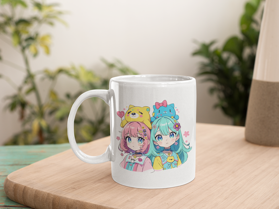 Kawaii Decora Anime Girls Mug