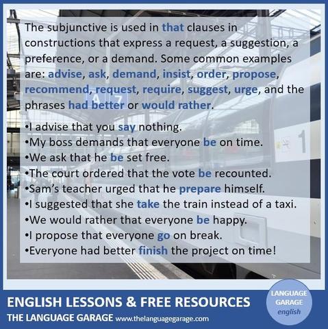 Overview of when the English subjunctive is used, image of a train station