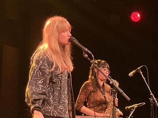 Photo of The Weather Station performing a WXPN Free At Noon show at World Cafe Live in Philadelphia on April 4, 2025.