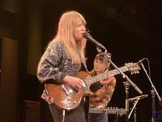 Photo of The Weather Station performing a WXPN Free At Noon show at World Cafe Live in Philadelphia on April 4, 2025.