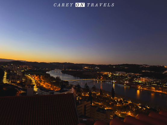 Sunrise over the Mondego River in Coimbra Portugal